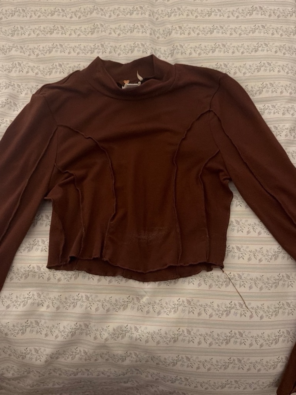 PacSun Brown Mock Neck Crop Top